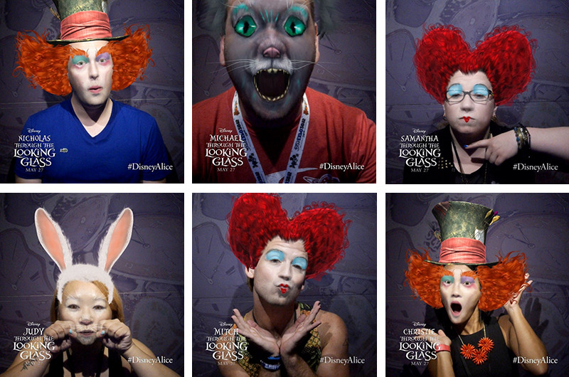 Grid of guest photos shared to Instagram from the Alice Wonder Mirror