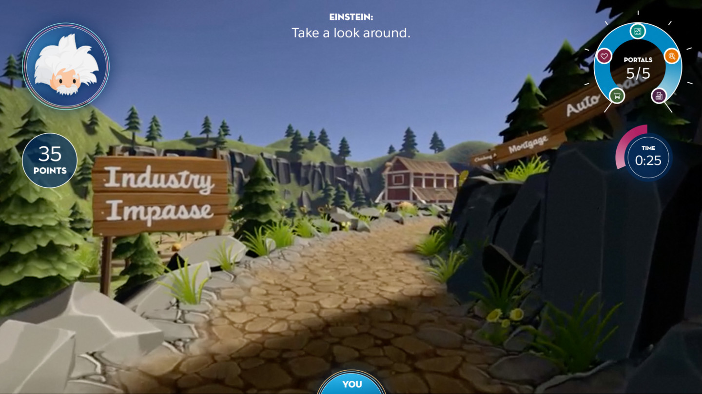 Wooden trail signage leading into the Industry Impasse portal