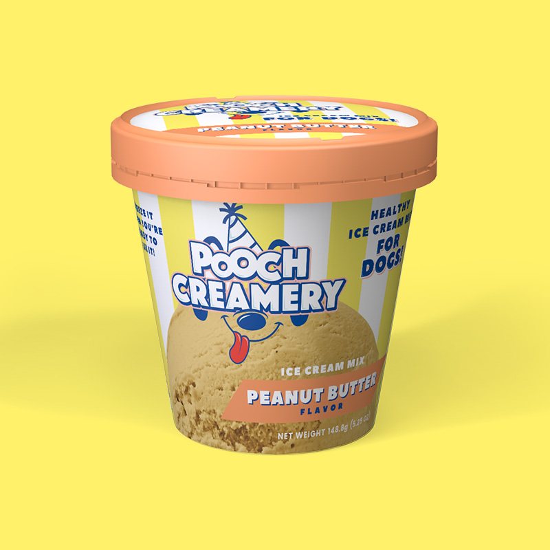 Pooch Creamery peanut butter flavor label design