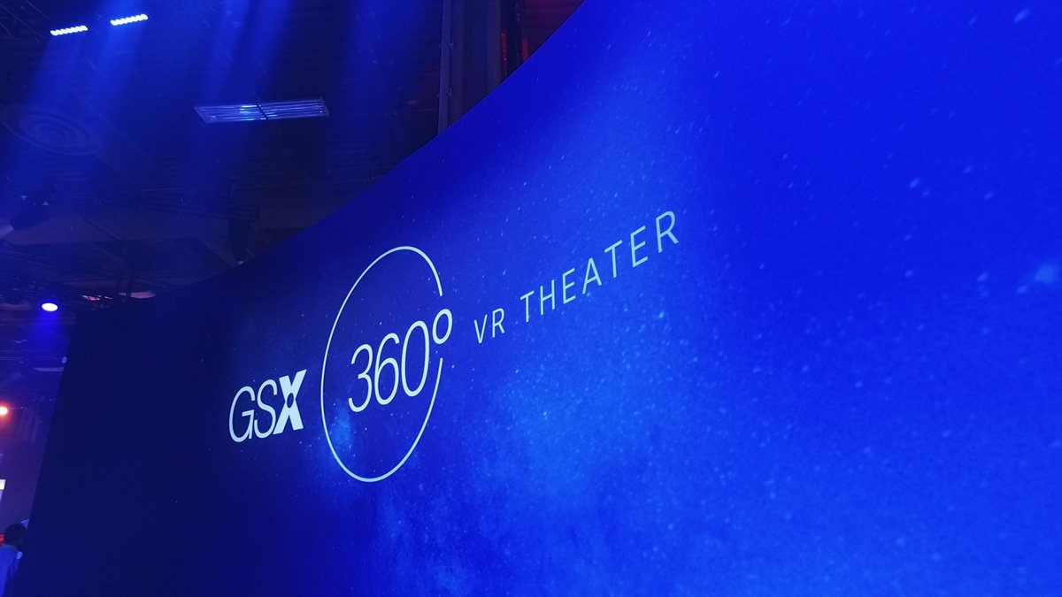Close-up of the GSX360 VR Theater signage