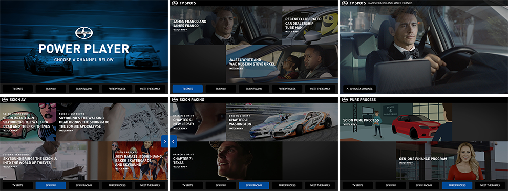 Power Player interactive UI screen